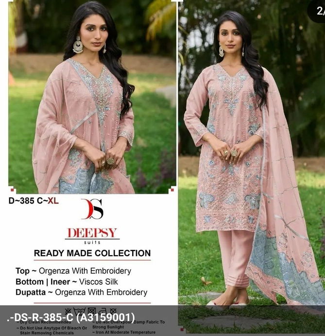 Deepsy D 385 A To D Organza Pakistani Suits Wholesale Price In Surat